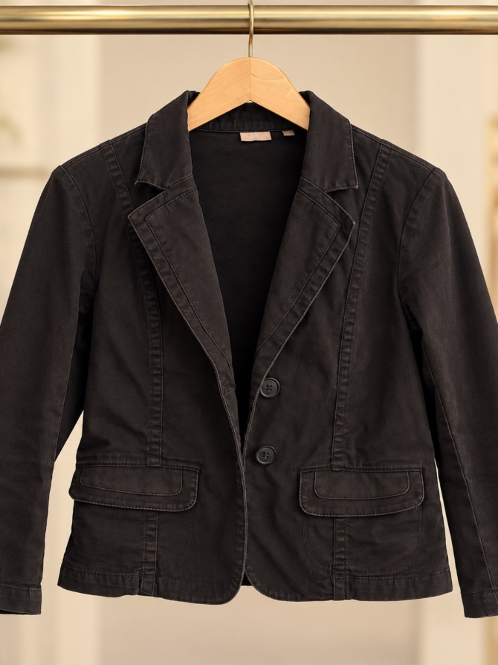 Halogen Y2K Cropped Black Blazer Jacket Size Small